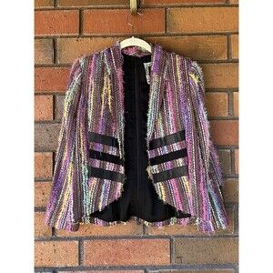 Kelly Wearstler Wearable Art Blazer Lambskin Accent Boucle | Multicolor | Size 0